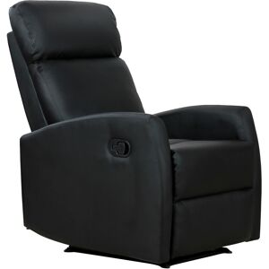 HOMCOM Fauteuil de Relaxation inclinable 170° avec Repose-Pied Ajustable revêtement synthétique Noir