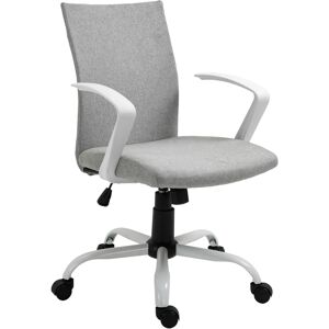 Vinsetto Fauteuil de bureau chaise manager pivotante ergonomique hauteur réglable dim.61 x 61 x 99 cm gris clair et blanc