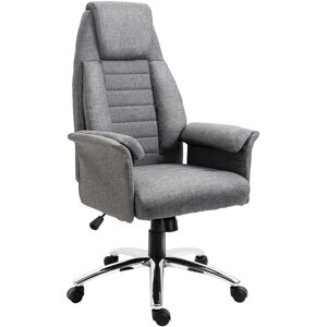 HOMCOM Fauteuil de bureau ergonomique chaise de bureau à bascule hauteur réglable roulettes pivotantes 69 x 68 x 126 cm gris   Aosom France