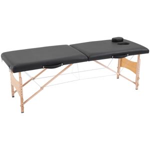 HOMCOM Table Lit de massage pliante  2 zones portable sac de tranport inclus hauteur réglable 186L x 60l x 58-81H cm noir