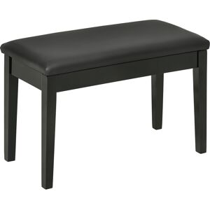 HOMCOM Banc pour piano avec assise rembourrée pieds en bois massif revêtement synthétique 75 x 35 x 49 noir