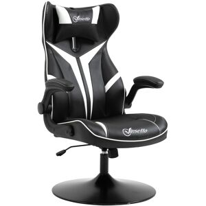 Vinsetto Fauteuil gamer chaise de jeu gaming pivotante ergonomique hauteur réglable accoudoirs revelables coussin têtière inclus