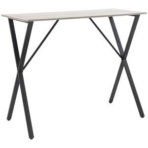 HOMCOM Table haute mange-debout cuisine 120 x 60 x 102 cm - piètement croix acier noir, plateau aspect marbre blanc