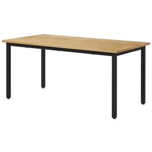 HOMCOM Table basse rectangulaire style industriel pied métal et plateau bois dim. 100L x 50P x 45H cm naturel noir