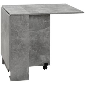 HOMCOM Table pliante de cuisine salle à manger amovible sur roulettes 75L x 140l x 74H cm 2 étagères intégrées en bois