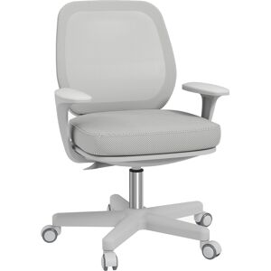 Vinsetto Chaise de bureau tissu mesh hauteur réglable pivotante 360° accoudoirs sur roulettes, inclinable, gris