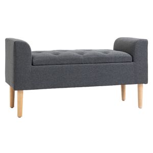 HOMCOM Banc de Rangement pouf coffre de rangement design classique polyvalent grand espace de rangement pour entrée couloir salon