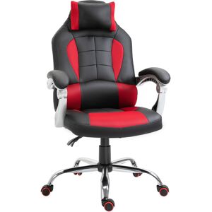 HOMCOM Fauteuil chaise de bureau manager grand confort hauteur/inclinaison dossier réglable rouge