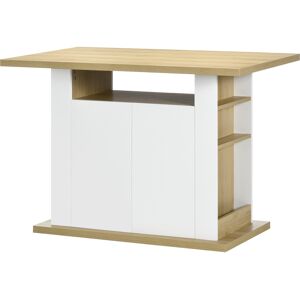 HOMCOM Ilot central cuisine table avec grand plan de travail 4-6 personnes - dim. 110L x 70l x 75,5H cm