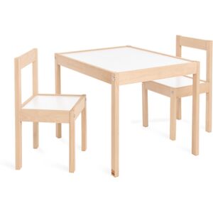 Pinolino Ensemble table et chaises enfant Olaf bois, naturel/blanc 3 pieces