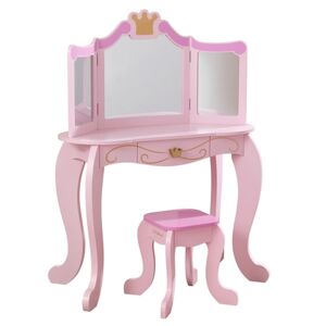 KidKraft® Coiffeuse enfant Princesse bois, chaise 76123