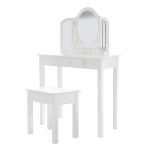 roba Coiffeuse enfant et tabouret bois blanc