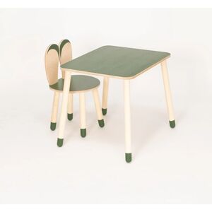 Family-SCL Table et chaise enfant Bunny bois kaki/naturel