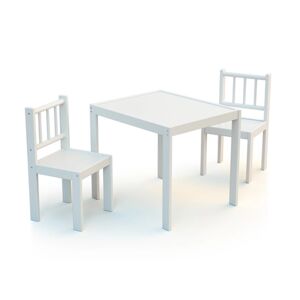WEBABY Ensemble table chaises enfant hetre blanc