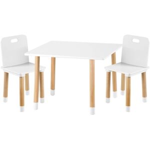 kindsgard Ensemble table et chaises enfant snakklig bois blanc 3 pieces