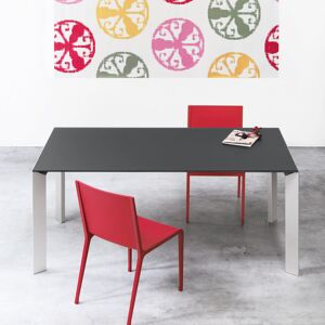 Kristalia Nori Table de salle à manger Alucompact avec 2 rallonges, 01NOR02#Aluminium/LA#anthrazitgrau,