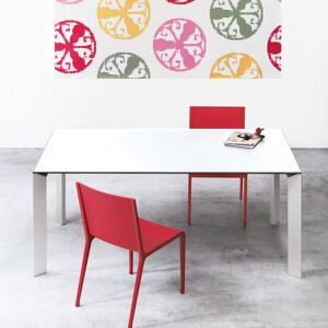 Kristalia Nori Table de salle à manger Alucompact avec 2 rallonges, 01NOR02#Aluminium/LA#weiß,