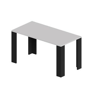 POKAR Table de Salle à Manger, Table Cuisine, Bureau avec Noir Pied de Table et Plateau 2.5 cm, Blanc, 140 x 80 x 75 cm - Publicité