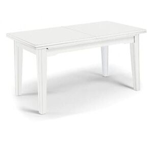 Mar.c.a. Design Table extensible jusqu'à 360 cm, bois de peuplier blanc mat, table Made in Italy Arte Povera Mis. 180 x 100 fermé et 360 x 100 ouvert - Publicité