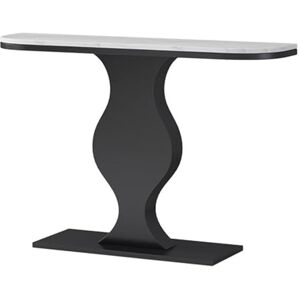 KPHYMOD Table Console Table Console D'entrée Moderne, Table De Canapé Moderne en Faux Marbre avec Pieds en Métal, Tables D'entrée pour Porte D'entrée (Color : Wihte+Black, Size : 39.4X11.8X31.5in) - Publicité