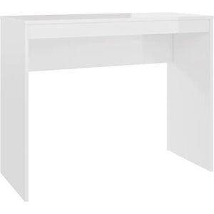 vidaXL Bureau d'Ordinateur Table de Travail Informatique Table d'Ecriture et d'Etude Blanc Brillant 90x40x72 cm Bois d'Ingénierie - Publicité