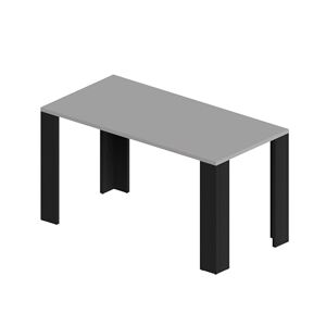 POKAR Table de Salle à Manger, Table Cuisine, Bureau avec Noir Pied de Table et Plateau 2.5 cm, Gris Clair, 120 x 60 x 75 cm - Publicité