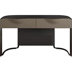 VejiA Vanité Moderne Bureau Commode Chambre Moderne Minimaliste Commode Plateau en Verre avec Pieds de Support en métal avec tiroirs Coiffeuse - Publicité