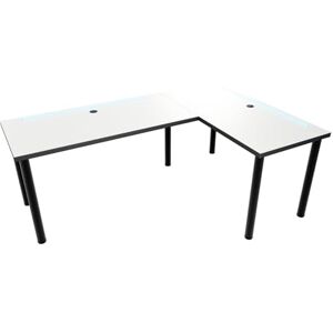 MÖBELSYSTEM Grand Bureau d'angle en l réversible Table de Bureau avec LED intégré, Bureau d'angle Gaming en Forme L, Fabriqué en UE, Blanc - Publicité