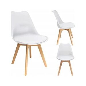 BDW Lot de chaises de salle à manger rembourrées et douces 1/2/4 Style scandinave En plastique- Couleur au choix Vintage, design rétro, chaises de salon, salon - Publicité