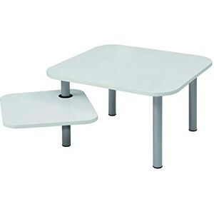 ALBA TBZOE BC Table Basse Carré avec Plateau Rotatif Bois Aggloméré/Acier Blanc 58 x 58 x 37 cm - Publicité