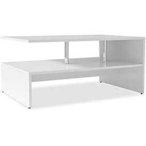 vidaXL Table Basse Table d'Appoint Table de Canapé Meuble de Salon Table de Salle de Séjour Maison Intérieur Aggloméré 90x59x42 cm Blanc - Publicité