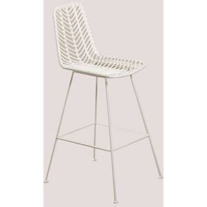 SKLUM Tabouret Haut en rotin synthétique Couleurs Gouda Blanc Blanc ↑75 cm - Publicité