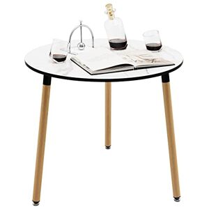 LIFEZEAL Table de Salle à Manger Ronde avec Panneau Imitation Marbre, Table à Manger en Bois avec Cadre en Acier, Table Cuisine Style Nordique Blanc, 80 x 71 cm (D x H) - Publicité