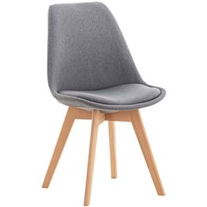 CLP Chaise de Salle ‡ Manger Linares Plastique I Tissu I Velours I Velours cÙtelÈ I Fauteuil avec Structure en Bois, Couleur:Gris Clair, MatÈriel:Tissu - Publicité