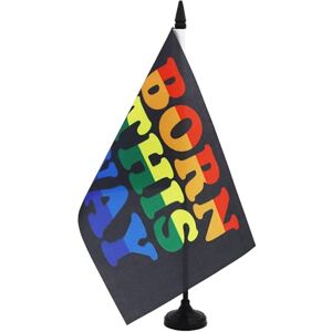 AZ FLAG Drapeau de Table Arc-en-Ciel Born this way 21x14 cm Petit Drapeau Lgbt Gay Rainbow De Bureau 100% Polyester Avec Hampe De 25cm Et Socle En Plastique Noir - Publicité