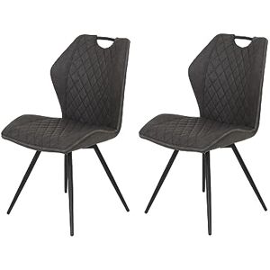 Apollo Katja Lot de 2 chaises de Salle à Manger pivotantes et de Cuisine, Cuir synthétique Aspect Vintage Revêtement en métal, Anthracite, 2 unités - Publicité