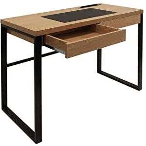 HOME DECO FACTORY THE  HD3722 Bureau en et Metal + metal Bois 100x50,30x74 cm - Publicité