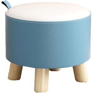 scolala Repose-Pieds Tabouret à Langer Rond en Cuir, Tabouret Bas de Cuisine, Repose-Pieds sous Le Bureau, for Tabouret créatif Sièges (Color : Blue) - Publicité