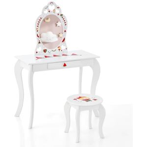 DREAMADE Ensemble Table à Dessin et 2 Chaises Enfant, Bureau en