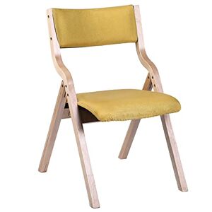 ZHENTHE Chaise Pliante en Bois, Chaise de Cuisine, Salle à Manger avec Rembourrage en Lin, Chaise de Bureau Confortable avec Dossier, Tabouret d'appoint Rustique pour Salon, Jaune 48,5 x 48 x 78,5 c - Publicité