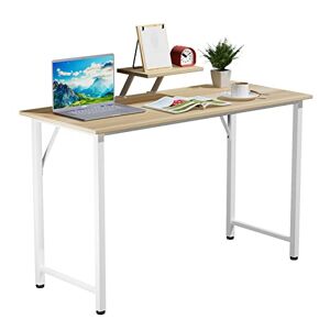 Rcynview Petit Bureau Gaming Bureaux Informatique avec Support d'écran Amovible, PC Table Bureau Facile à monter avec Cadre en Métal, Bureau Gamer d'ordinateur pour Étudier Jouer Travailler, 100x50x74cm Beige - Publicité