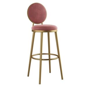 XSCMKEG Tabourets De Bar, Tabourets De Bar en Fer Doré, Chaises De Bar Simples Et Modernes, Dossiers Ronds, Adaptés Aux Cuisines, Salons, Bars, Bureaux, Etc (Color : Pink, Size : 39x39x100cm) - Publicité