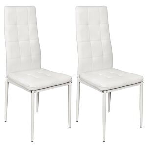 LANTUS Lot de 2 Chaises de Salle à Manger,SGS Tested, chaises de Salle a Manger, Siege Rembourre Epais, Chaises pour Salle a Manger, Chaises de Salle a Manger Moderne,2PC-Blanc Pur - Publicité