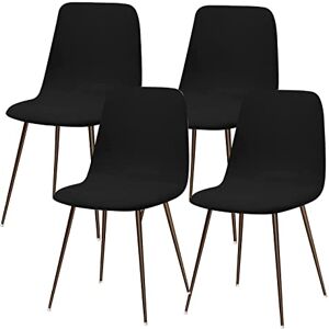 Lydevo Housse de Chaise Scandinave Extensible Lot de 4 Moderne Housse de Chaise de Salle à Manger Lavable Universel Couverture de Chaise de Cuisine Décor de Cuisine Maison,Noir - Publicité