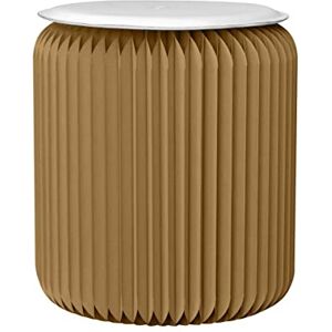 STOOLY Tabouret Pliable Assise en Similicuir en Carton Recyclable (Marron Kraft, 35 cm) - Publicité