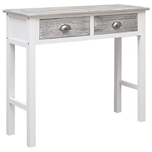 Rantry Table console grise 90 x 30 x 77 cm en bois, table de salon, table de salon, table de bureau, chambre à coucher jardin - Publicité