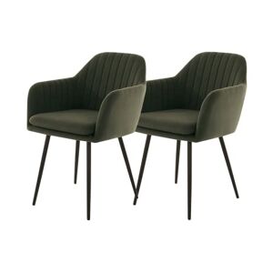 Apollo Mila Lot de 2 chaises de Cuisine, Métal Polyester Microfibre Mousse, Vert, 2 unités - Publicité