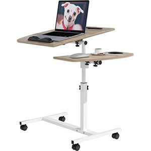 PIPIPOXER Bureau d'ordinateur pour ordinateur portable Réglable en hauteur de 61 à 95 cm Avec plateau de 40 x 40 cm + plateau de souris 40 x 20 cm 4 roues pivotantes à 360° et porte-gobelet - - Publicité