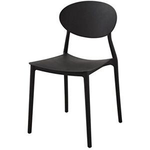 Zons Chaise en Plastique Exterieur Empilable 48x48x81cm Noir - Publicité