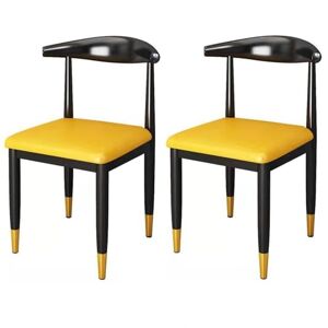 PIPOEI 2 Pack Dining Chair Mid-Century Modern Chair PU Faux Leather Upholstered Metal Legs Kitchen Chairs with Backrest Sturdy Metal Construction 01,UP Latex - Publicité